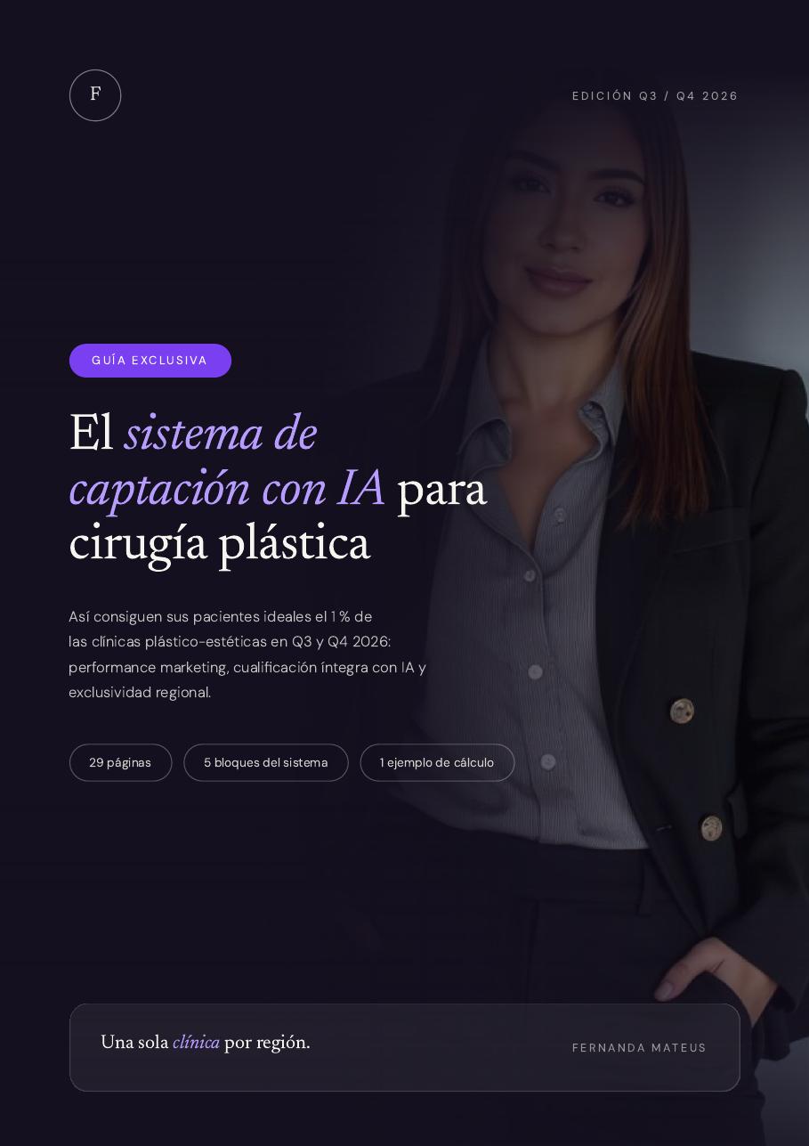 Portada del informe: el sistema de captación con IA para cirugía plástica, edición Q3/Q4 2026